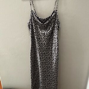 Bebe Black and White Floral Dress